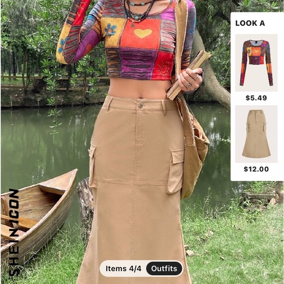 SHEIN ICON -Side Pocket Skirt - Picture 3 of 3